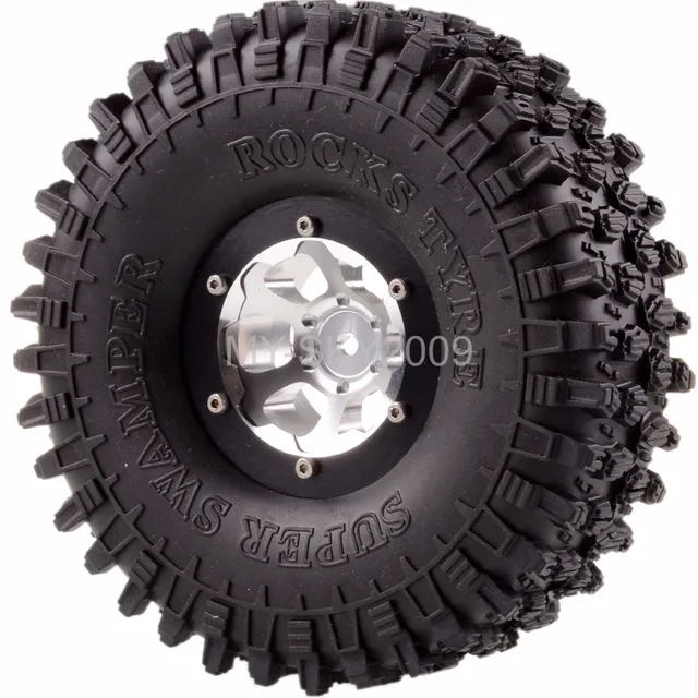 Special Price 4pcs Aluminum 1.9" Wheel Rim Beadlock & 120mm Super Swamper Tyre 1061-7037 Tire For RC 1/10 Rock Crawler