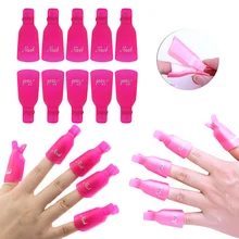 10PCS Cap Pinze per Gel Per Unghie Sgrassante per le Unghie Manicure Pinze di Plastica Acrilico Unghie artistiche Soak Off Clip di Cap UV del Gel di Rimozione(China)