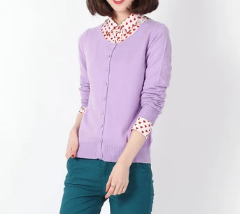 Новое поступление Высокая мода чистый кашемир смесь женский свитер, кардиган Базовый Топ свитер для продажи TFP621 - Цвет: Light purple