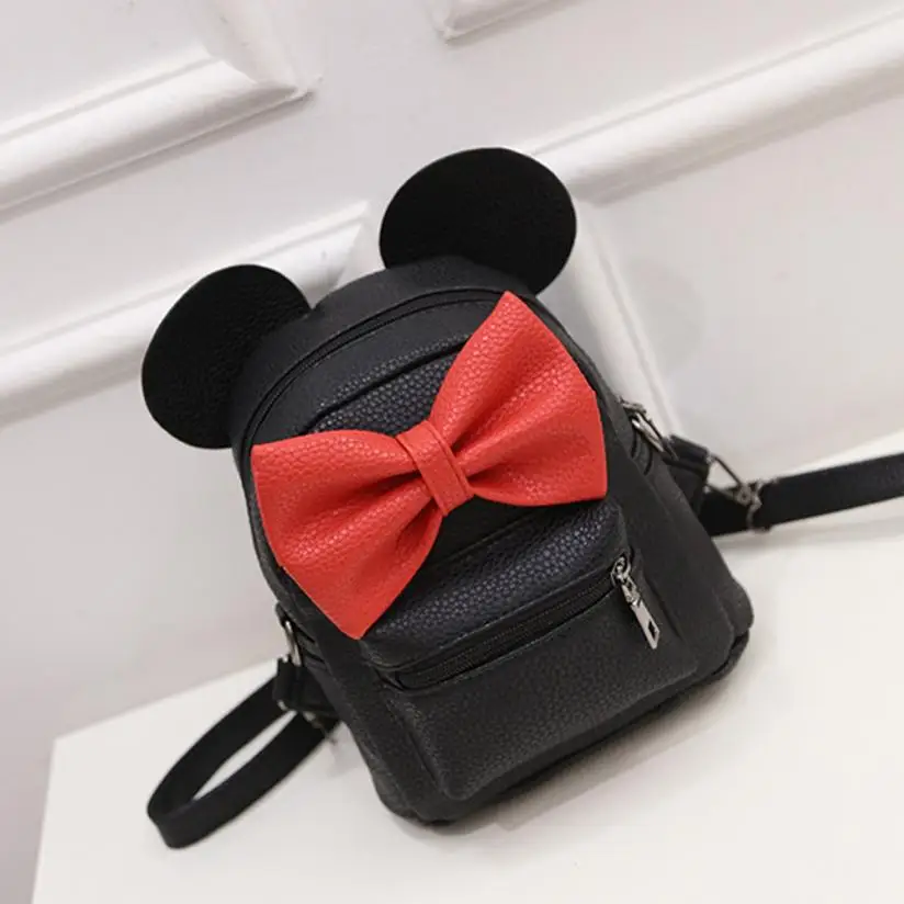 

Backpack Preppy Style Mickey Bow Fashion Backpack Female Mini Bag Women's Backpack women 2018JUL27