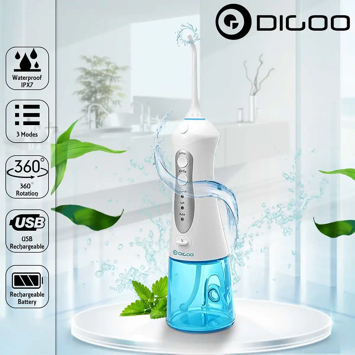 

DIGOO DG-CX10 220ml Electric Oral Irrigator Water Dental Flosser Dental Teeth Care Toothbrush Dental SPA Cleaner Waterproof