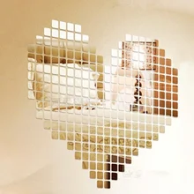 100 piece mirror wall sticker 3D decal mosaic room decor stick 2017 modern high quality on top selling new arrival home decor