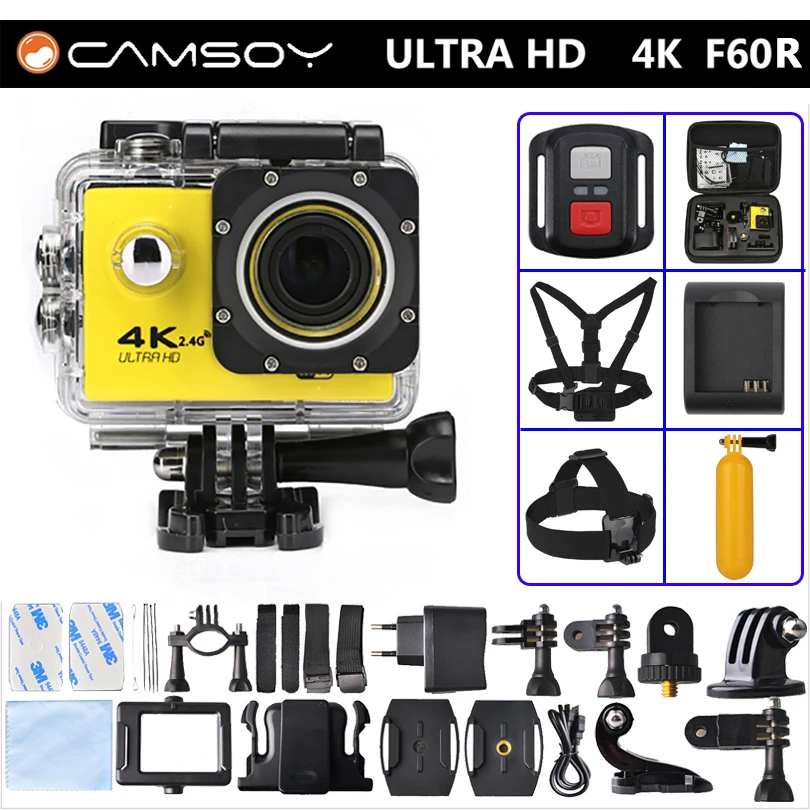 Gopro hero 4 style F60R Action camera 4K 30fps WiFi Allwinner V3 Waterproof KAMERA font b