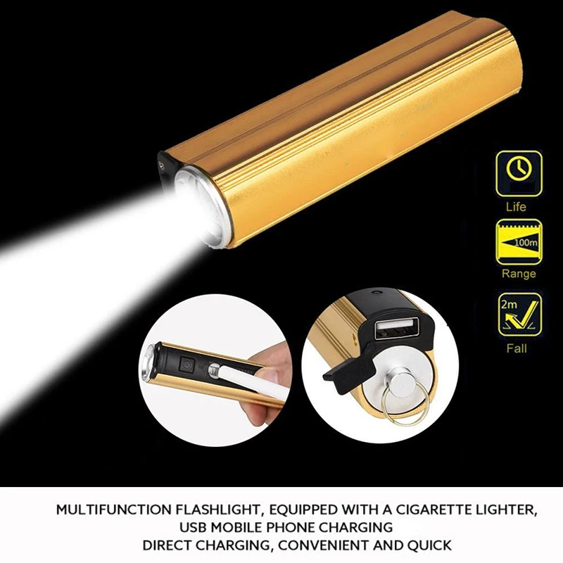 0514 Cigarette lighter flashlight Multifunction  LED Flash Lights lamps Lightings 5