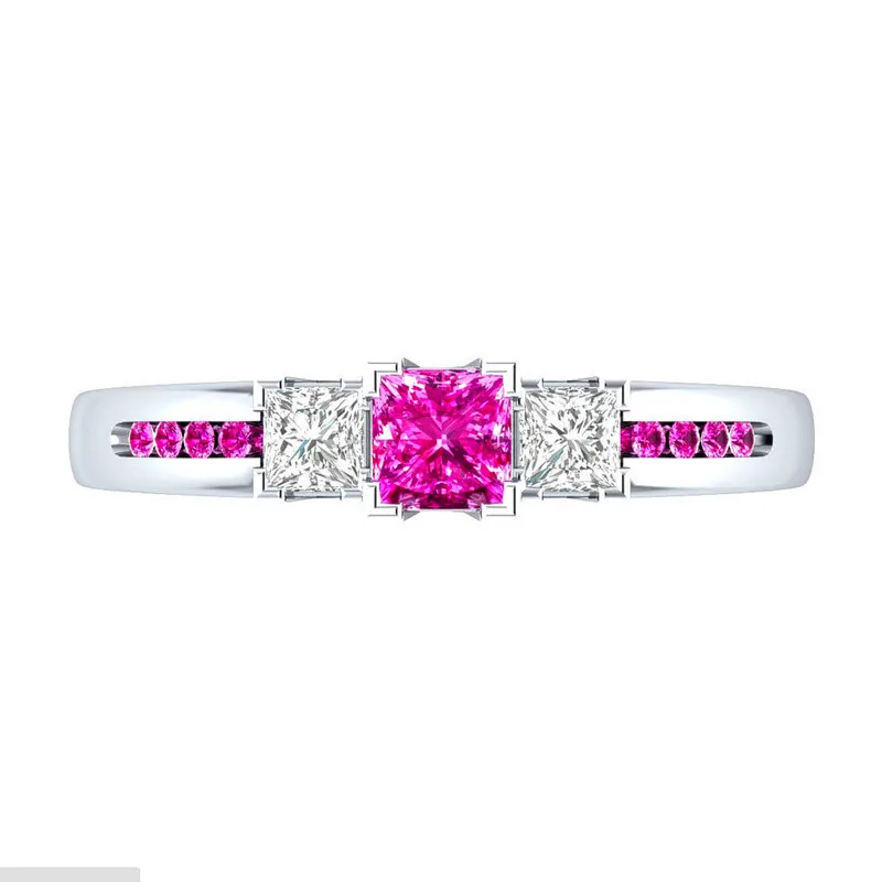 Huitan/фирменное классическое дизайнерское кольцо для женщин, розовое, белое, зеленое и синее циркониевое кольцо, обручальное кольцо