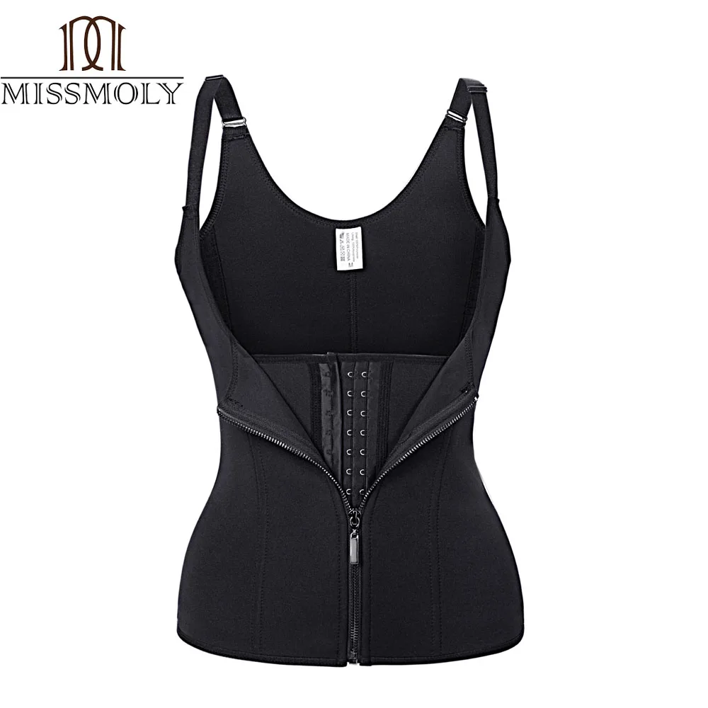 Adjustable Strap Waist Trainer Vest Corset Women METAL Zipper With 3Hooks Body Shaper Waist Cincher Tummy