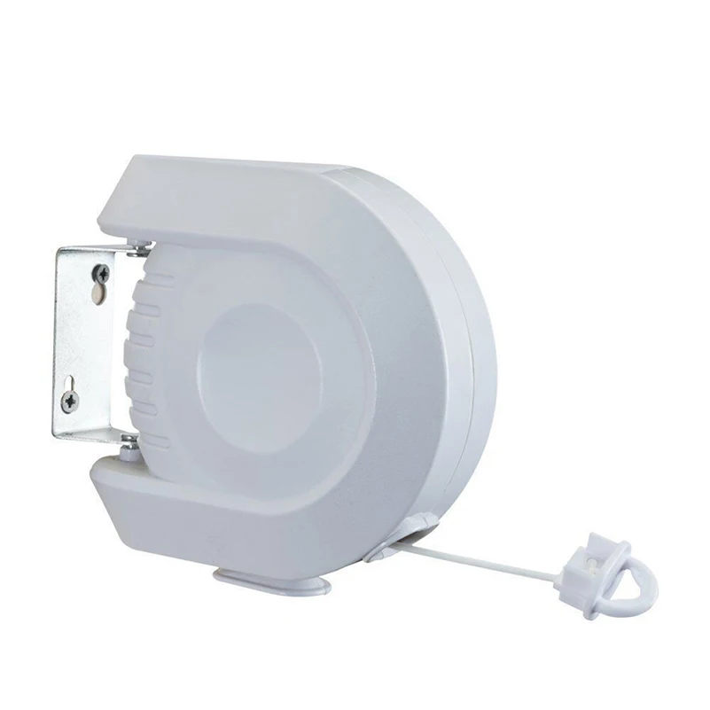 

12m Retractable Clothesline Heavy Duty Portable Clothes Dryer with Adjustable PVC Rope String(White)