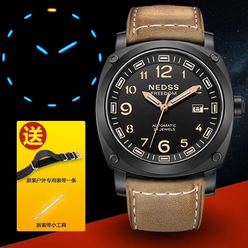 

Luxury brand military watch men Miyota mechanical watches Swiss H3 Tritium luminous sapphire 50M waterproof clocks uhren montre