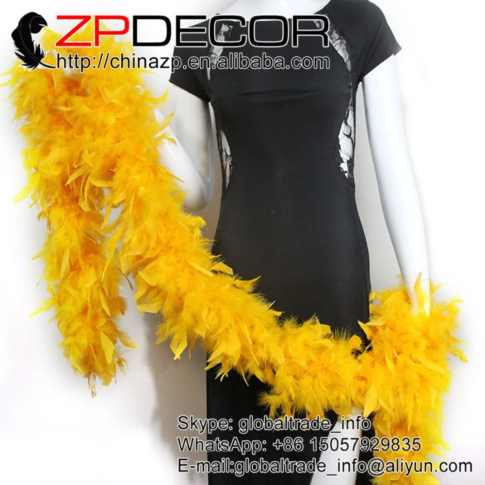 Золотистое и желтое боа ZPDECOR с перьями 2 ярдов/партия 80 г | Дом сад