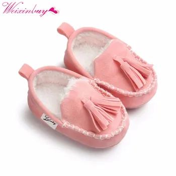 

2017 Winter Baby Pu Leather Infant Suede Boots Baby Moccasins Newborn Princess Baby Shoes