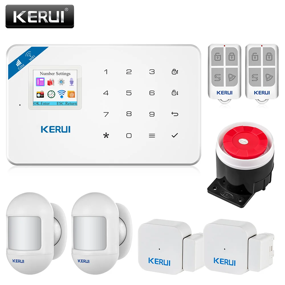 KERUI W18 433 МГц беспроводная WiFi GSM сигнализация домашняя система охранной сигнализации Высокая производительность безопасности - Цвет: kit1