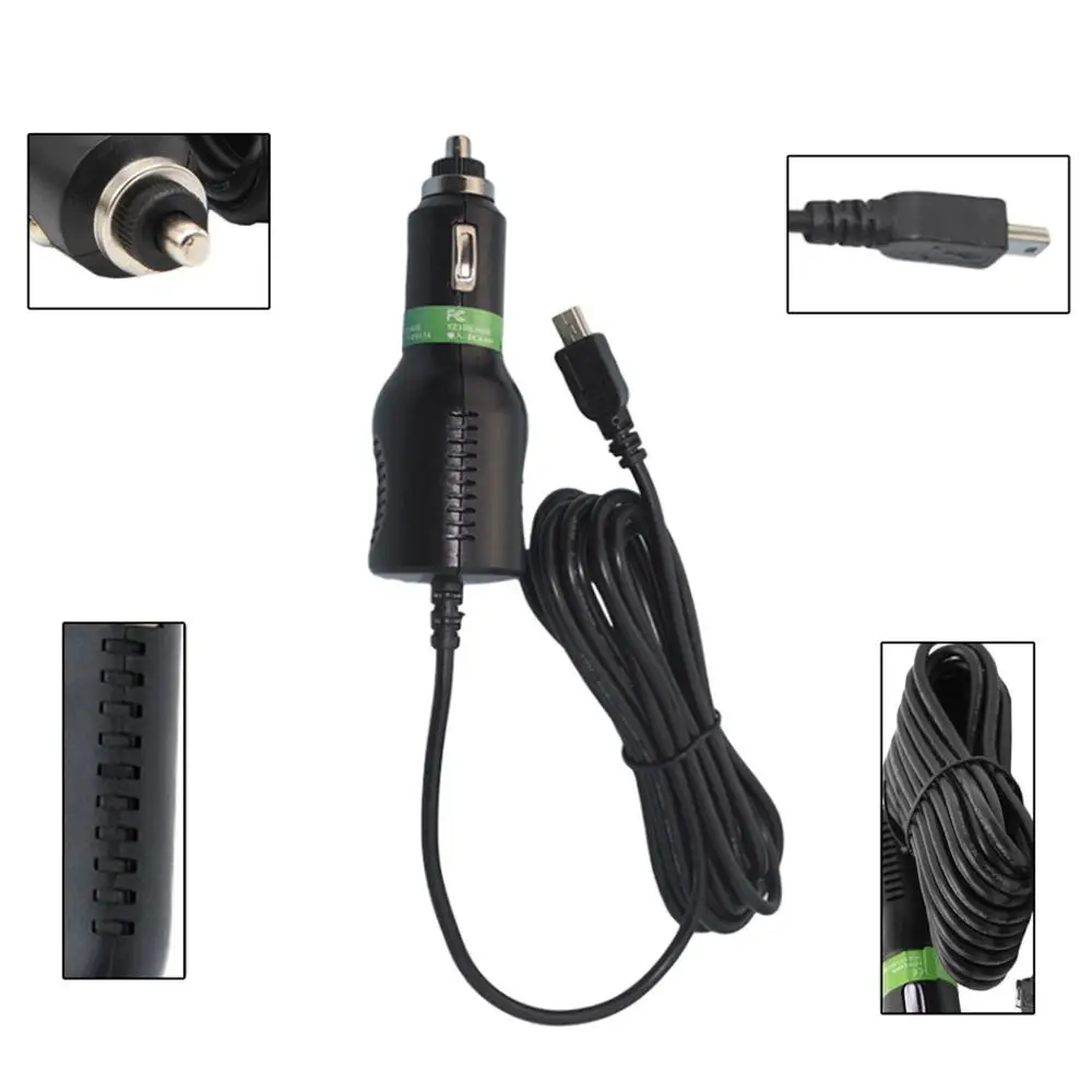  Neue Ankunft DC 5V 2.1A Mini USB Auto Power Ladegerät Adapter Kabel 35 m Für GPS Auto Kamera