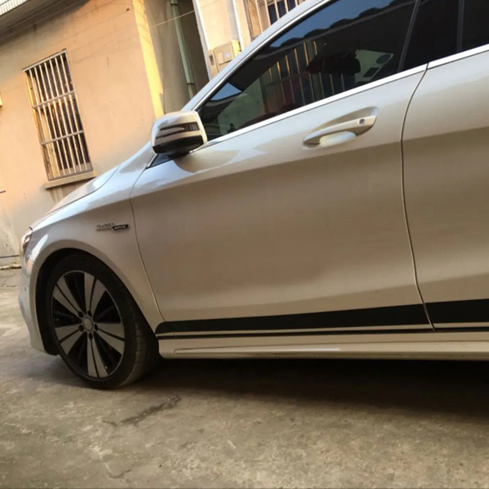 طبعة 1 AMG الجانبية سباق شريط ملصقات مصورة لمرسيدس بنز W205 C200 C180 C63 AMG الفئة C الأصفر/Silvergrey /أبيض/أسود