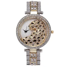 Brand quartz watch Leopard Luxury Sparkling Crystal Diamond Watches Women Casual Gold Quartz Watch Women Female Clock Fashion