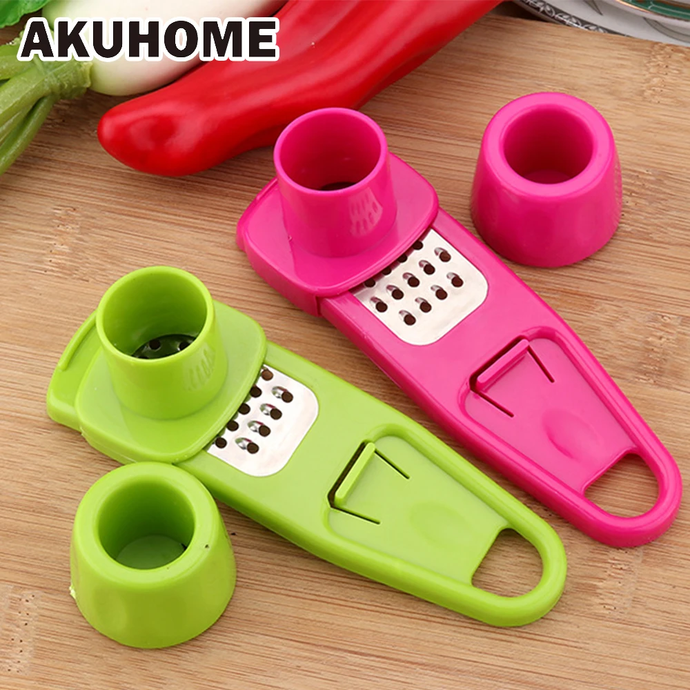 MultiFunctional Stainless Steel Kitchen Cooking Grind Garlic Tool Simple Creative Kitchen Cutting Tool Useful Cutter AKUHOME 