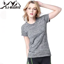 SJ-Maurie тренировочная Футболка женская быстросохнущая Спортивная Футболка Для Бега Йога Фитнес с коротким рукавом Футболка для бега