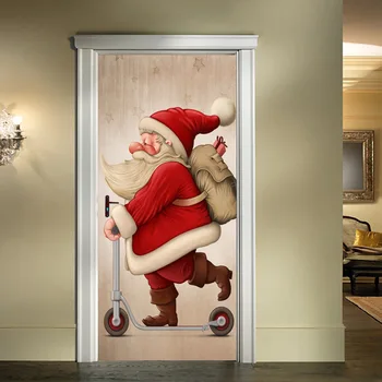 

Decorate Home Christmas Santa Claus art wall sticker decoration Decals mural painting Removable Decor Wallpaper LF-348