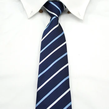 

Formal Wear Business Necktie 8cm Zipper Simple Easy Tie Wedding Groom Suit Accessories Arrow Striped Ties for Men with Gift BOX