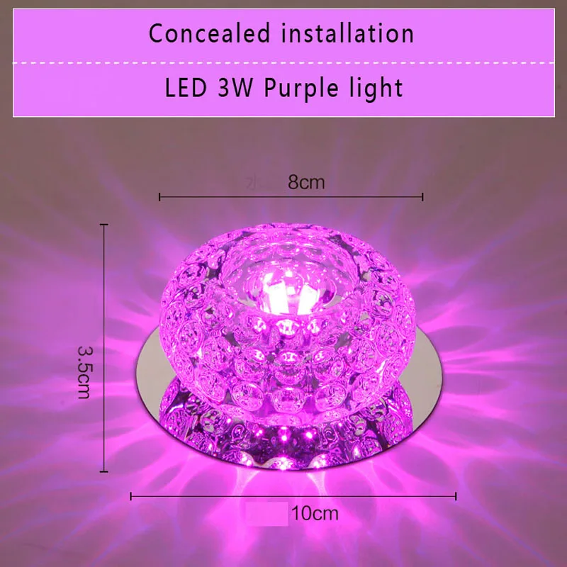Потолочный светильник, Кристальный светодиодный потолочный светильник для гостиной, коридора, прохода, внутреннего освещения, современный 3 Вт/5 Вт, декоративный встроенный светильник
