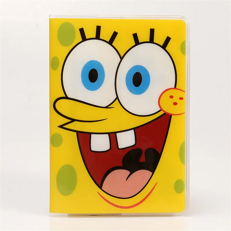 

Fashion Spongebob Squarepants Passport Cover PVC ID Holders Travel Documents Bag Cute Cartoon Passport Holder Card Case 14*9.5cm