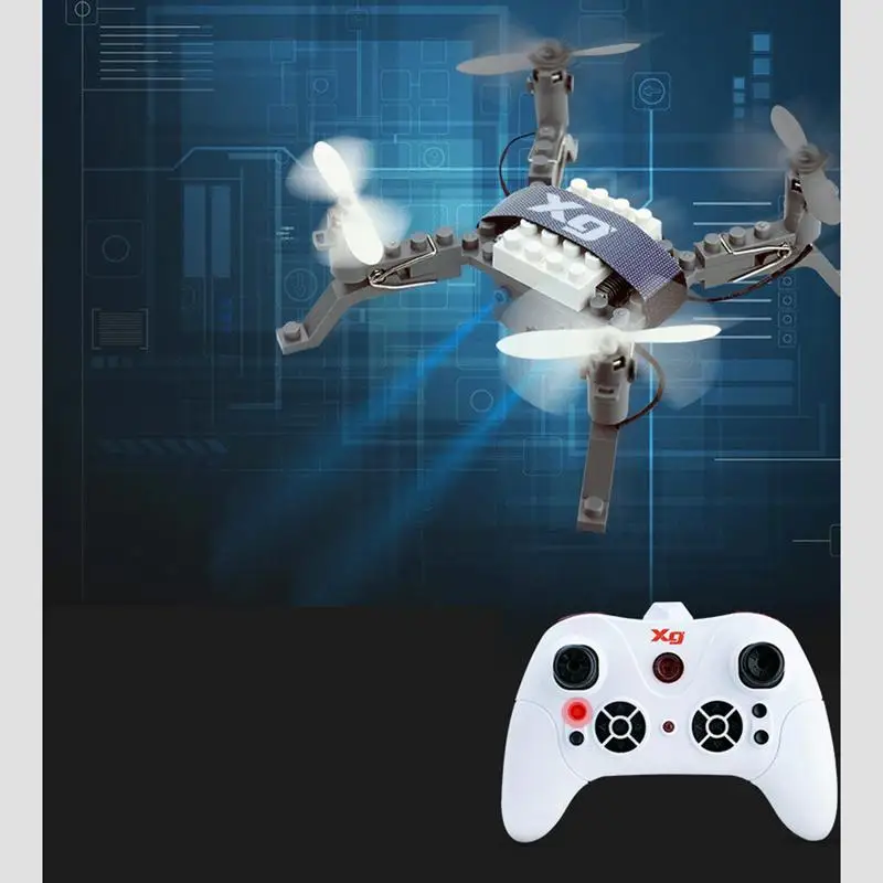 2-DIY-Science-Teaching-Clip-Aircraft-Remote-Control-Building-Block-Helicopter-Altitude-Hold-Wifi-Flying-Toy-For