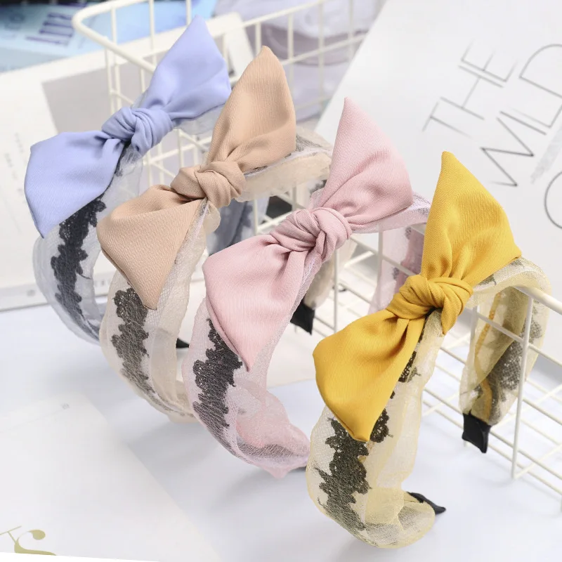 

Korea Style Hairband Top Knot Turban Vintage Elastic Hair Head Hoop Bands Accessories Headband for Women Girls Yarn headdress