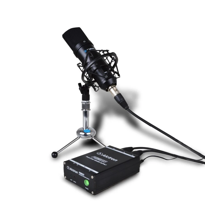 Original Alctron PS200 48V Phantom Power Supply for condenser microphone both by 9V battery and