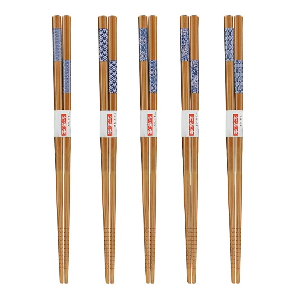5 Pairs Chopsticks Natural Bamboo Sushi Food Chopsticks Chinese (4)