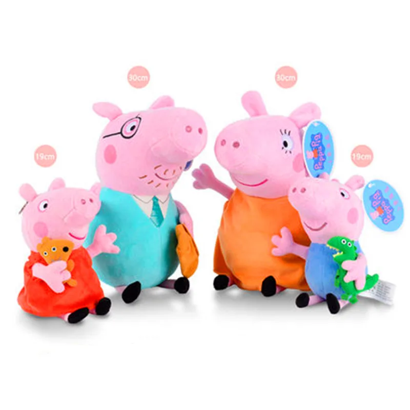 

4Pcs/set Peppa Pig Plush Toys George Plush Filling Stuffed Dolls Soft Plush Toy With Keychain Toy for Children Birthday Gift