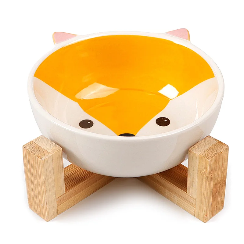 Столовый стол для домашних животных кормушка кошек мультяшная керамическая чаша
