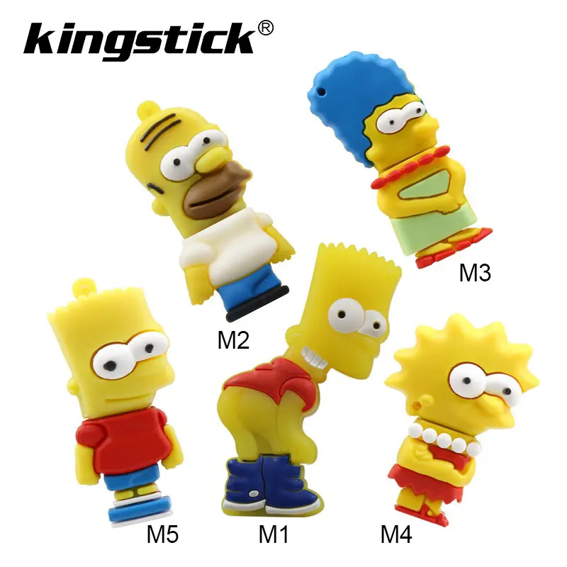

Cute Silicone Model Bart Simpson 4GB 8GB 32GB 16GB Memory Stick U Disk PenDrive Pen Drive USB Flash Drive U Disk