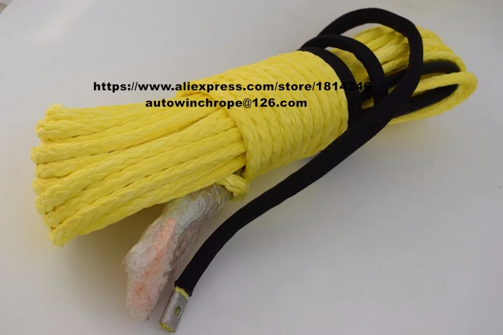 

Yellow 3/8"*100ft Synthetic Rope,Synthetic Winch Cable,3/8" Off Road Rope,Towing Rope,Winch Rope Extension