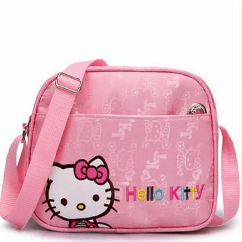 Новогодние розовые детские сумки с героями мультфильмов Hello kitty; модная сумка-мессенджер; Рождественский подарок; милая сумка для девочек и женщин