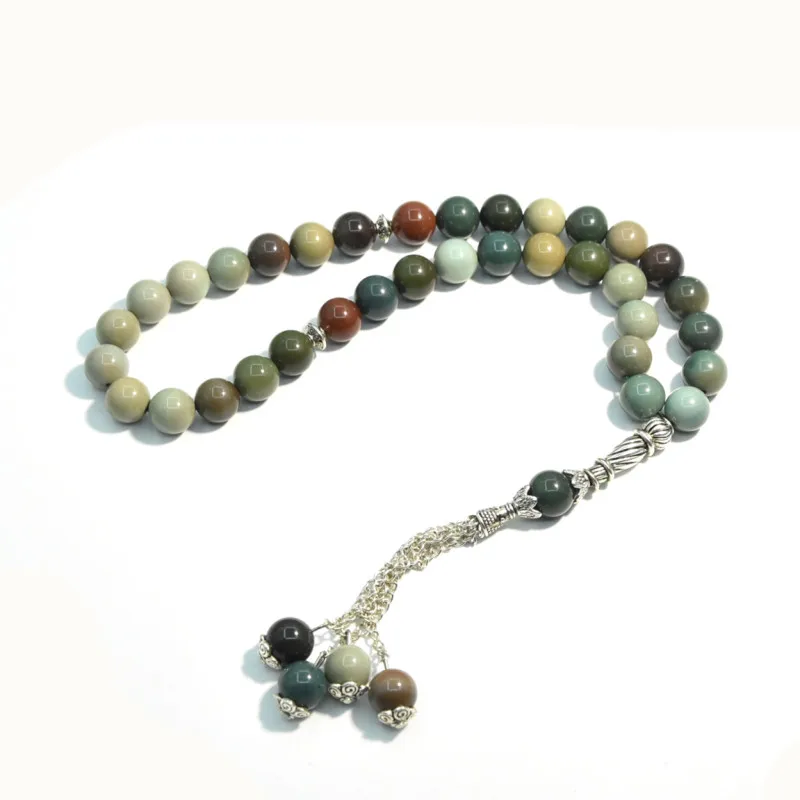 

Pure natural desert color agate 9.6mm 33 rosary beads Muslim Taisbyha rosary Free shipping