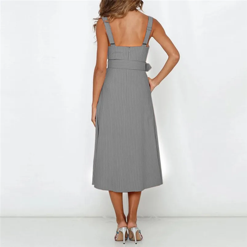 Women's Summer Sleeveless Casual Loose Swing T-Shirt Dress with Pockets Dress sukienka damska plus size vestidos verano H13 (8)