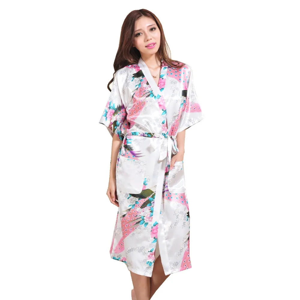 Women Robe Long Bath Satin 1