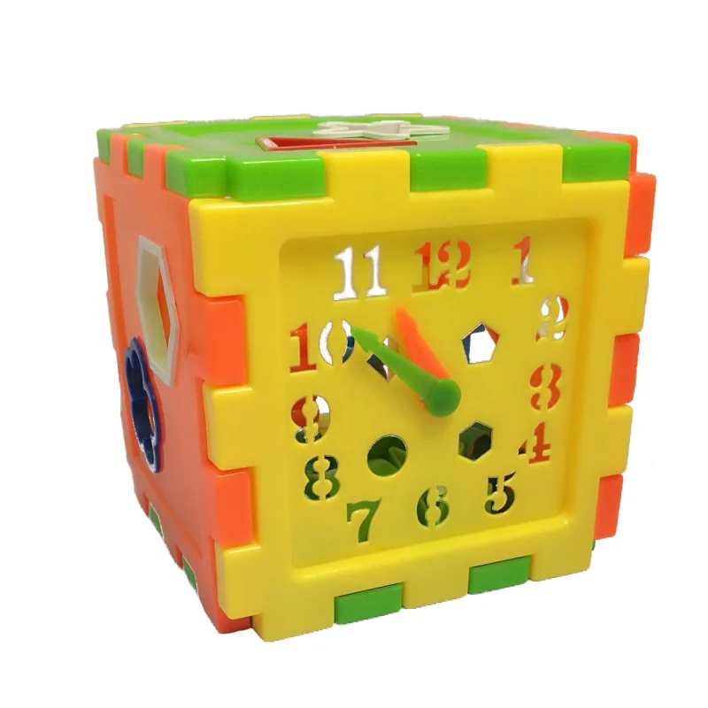 

2017 Childrens Time Shape Sorter Clock Blocks Toy Baby Educational Toys