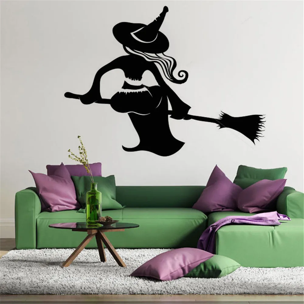 Happy Halloween Magic Witches Hat Wall Art Bedroom Living Decal Vinyl Sticker