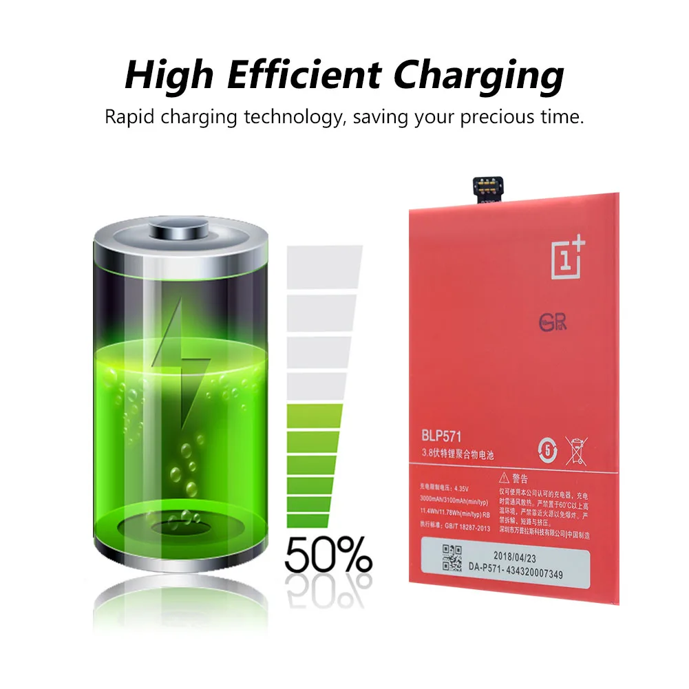 

100% Brand New Replacement BLP 571 BLP571 Battery BLP-571 For OnePlus 1 One Mobile Phone 3100mAh High Capacity