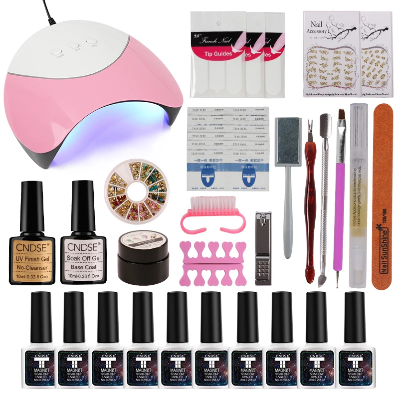 

Nail Art Tool 36W UV Lamp & 6-12 Color Soak Off Gel Nail Top Base Coat Gel Nail Polish Kit Manicure Sets & Kits varnish Set