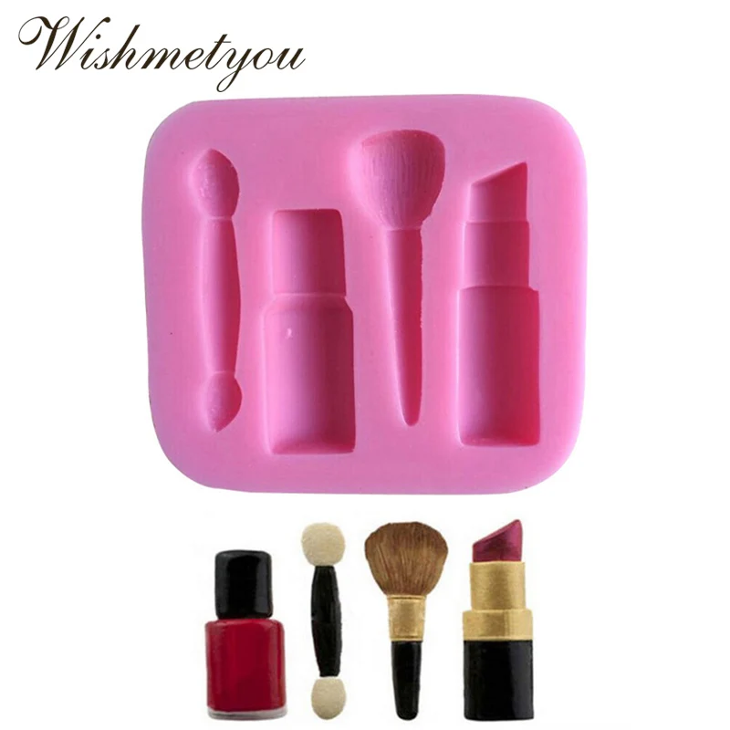 

WISHMETYOU Make Up Tools Creative Cake Decoration Tools Makeup Brush Lipstick Nail Polish Craft Pastry Baking Mold DIY Handmade
