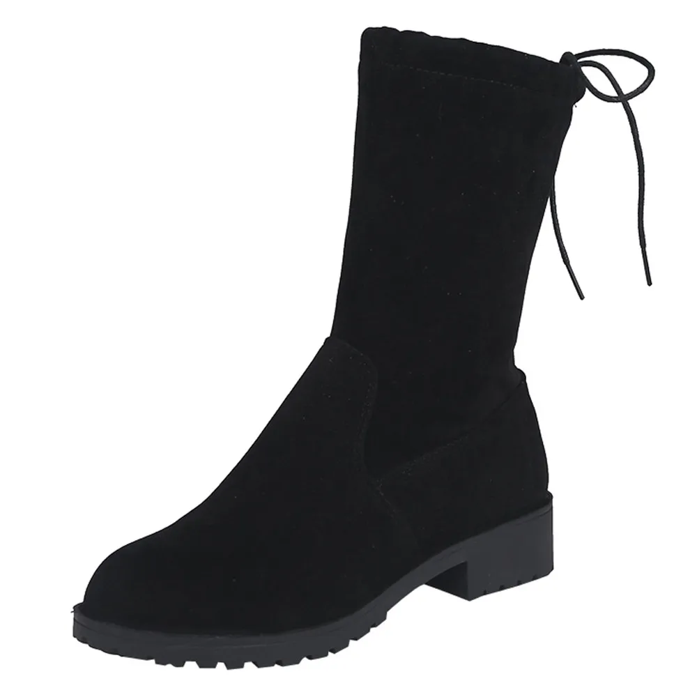 

Newest Women Sexy Ankle Boots Female Fashion Ankle Short Booties Middle Tube Suede Martin Shoes Plus Size Boots For Women