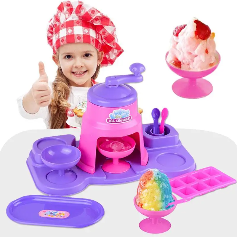 pretend play children Kitchen simulation crusher DIY ice cream Scene simulation parent-child interaction toy for children Gifts