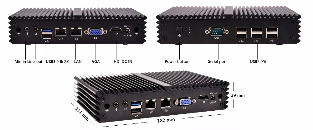 Barebone компактный промышленный ПК Intel J1900 2 Lan 8 USB COM VGA HD настольный компьютер K190SE Бесплатная доставка персональный Micro X86 PC