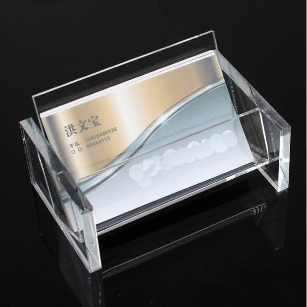 10pcs Transparent Business Card Holder Office Desktop Name Card Display