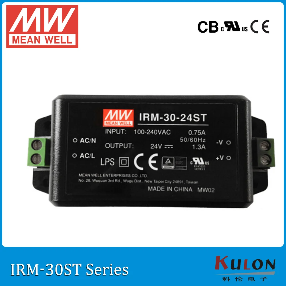 

Original MEAN WELL IRM-30-24ST single output 1.3A 24V 30W screw teriminal meanwell power supply IRM-30