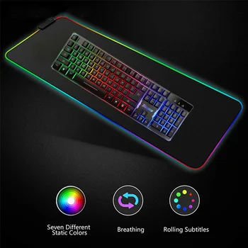 

RGB Colorful LED Lighting Mouse Pad Mat for PC Laptop Gaming HJ55