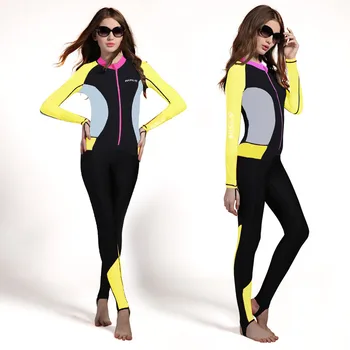 

Brand UPF 50+ Lycra Swim stinger suit Dive skin Snorkeling Surf Waterski anti-uv wear one piece Full body with caps hood Women