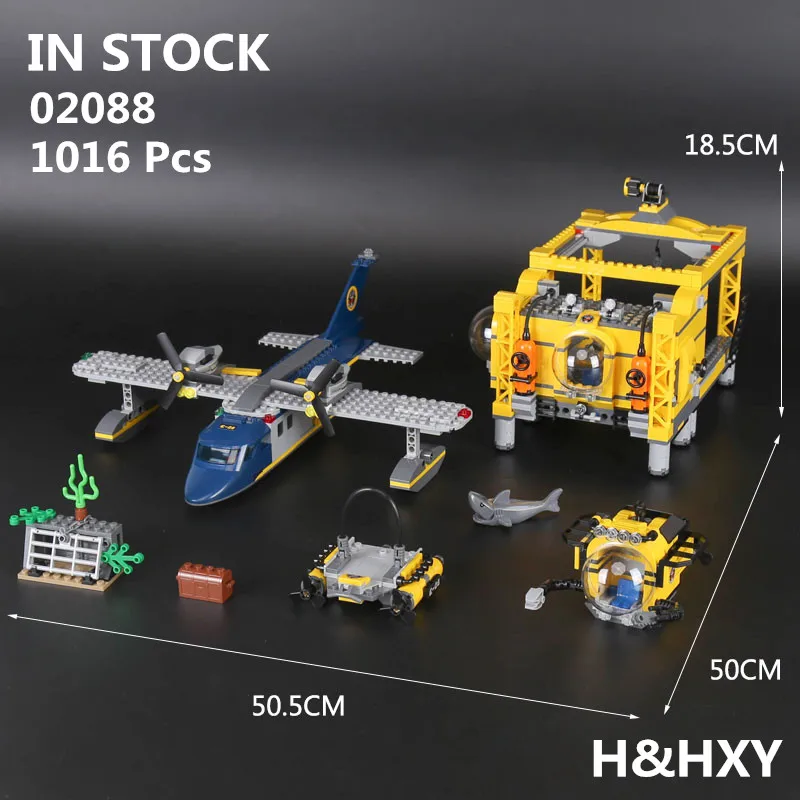 

IN STOCK H&HXY 02088 1016Pcs Genuine City Series The Deep Sea Opearation Base Set LEPIN Building Blocks Bricks Gift 60096