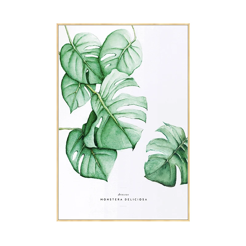 

Ulight Watercolor Plant Poster Print Turtle Leaves Wall Art Canvas Painting Picture for Living Room Home Decor Frameless.